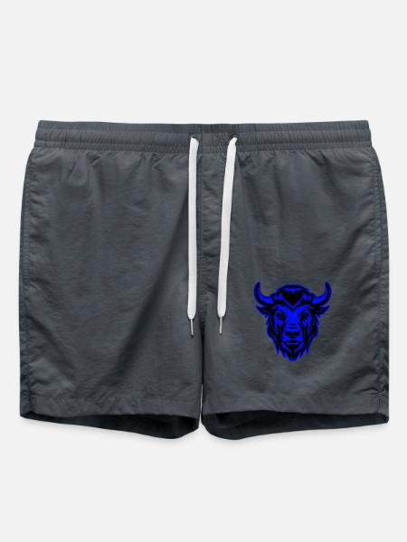 Bulle Tier Porträt Tier Taurus - Badeshorts - Anthrazit