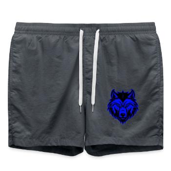 Wolf Animal Portrait - Swim Trunks - anthracite - Front - AI Model Male 185 light (185cm)