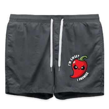 I'm Sweet I Promise Hot Chili Pepper Funny - Swim Trunks - anthracite - Front - AI Model Male 185 light (185cm)
