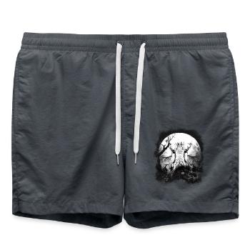 Hirsch Hirsche Schweden Finnland Norwegen Natur - Badeshorts - Anthrazit - Vorne - AI Model Male 185 light (185cm)