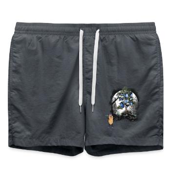 cacahuète printemps perce-neige fleurs forêt nature - Short de bain - charbon - Devant - AI Model Male 185 light (185cm)