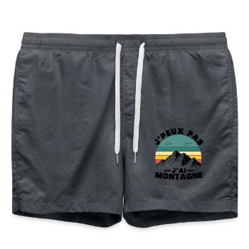 I Can't I Mountain Humor Gift - Swim Trunks - anthracite - Front - AI Model Male 185 light (185cm)