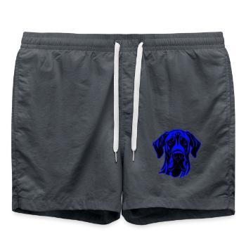 Great Dane Dog Animal Portrait - Swim Trunks - anthracite - Front - AI Model Male 185 light (185cm)