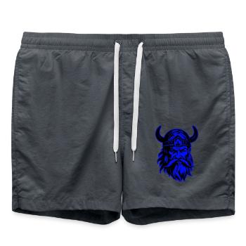 Portrait Viking Guerrier Valhalla - Short de bain - charbon - Devant - AI Model Male 185 light (185cm)
