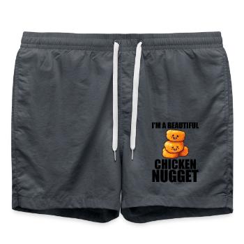 Cute Chicken Nugget For Women Chicken Nugget Lover - Short de bain - charbon - Devant - AI Model Male 185 light (185cm)