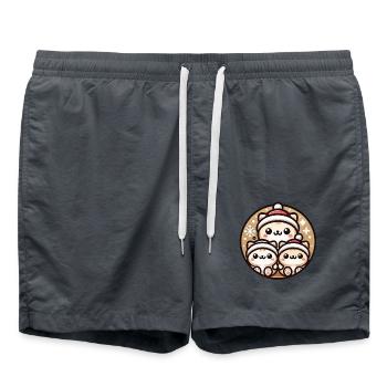Chats mignons Noël Joie - Short de bain - charbon - Devant - AI Model Male 185 light (185cm)