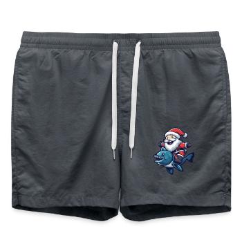 Piranha Poisson Père Noël Dessin animé - Short de bain - charbon - Devant - AI Model Male 185 light (185cm)