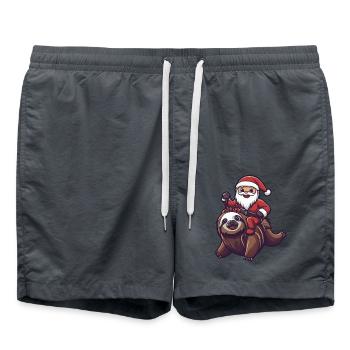 Paresseux Père Noël dessin animé - Short de bain - charbon - Devant - AI Model Male 185 light (185cm)