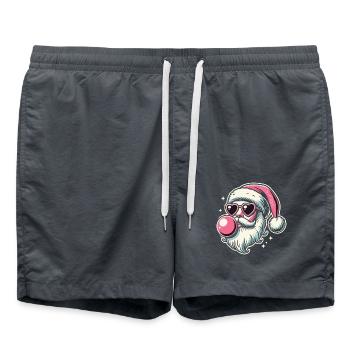 Sigma Santa with heart glasses and chewing gum - Swim Trunks - anthracite - Front - AI Model Male 185 light (185cm)