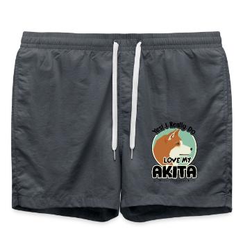 I Really Do Love My Akita - Swim Trunks - anthracite - Front - AI Model Male 185 light (185cm)
