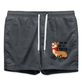 I Prefer My Corgi Dog - Swim Trunks - anthracite - Front - AI Model Male 185 light (185cm)