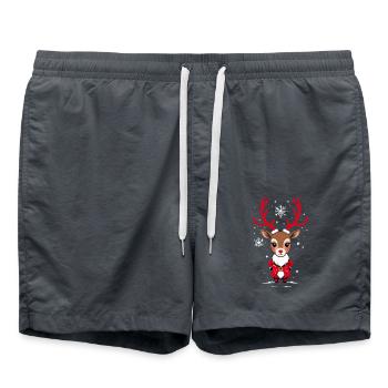 Weihnachtliches Rentier mit Schnee - Badeshorts - Anthrazit - Vorne - AI Model Male 185 light (185cm)