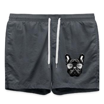 Tête de chien bouledogue français - Short de bain - charbon - Devant - AI Model Male 185 light (185cm)