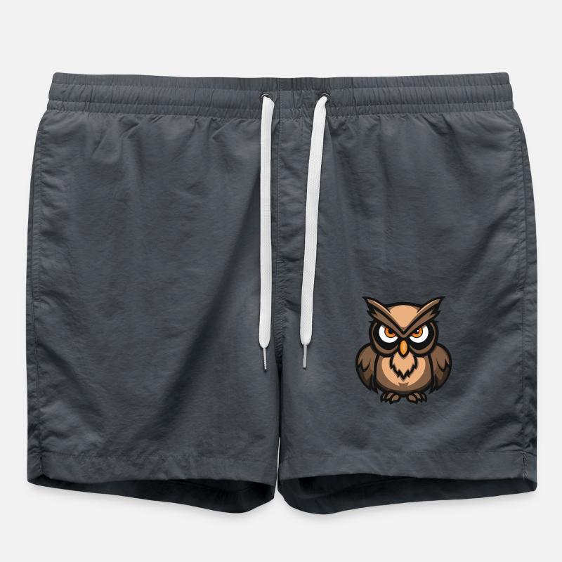 Eule Comic - Badeshorts - Anthrazit
