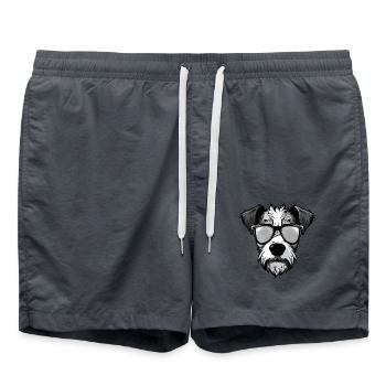 Jack Russel Terrier Hund Porträt Cool - Badeshorts - Anthrazit - Vorne - AI Model Male 185 light (185cm)