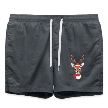 Renne de Noël avec casquette - Short de bain - charbon - Devant - AI Model Male 185 light (185cm)