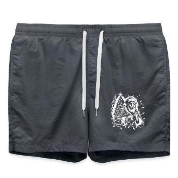 Christmas Electrocution Dark Santa Humor - Swim Trunks - anthracite - Front - AI Model Male 185 light (185cm)