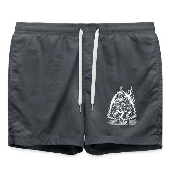 Electro Surprise Père Noël Humour - Short de bain - charbon - Devant - AI Model Male 185 light (185cm)