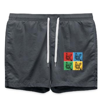 French Bulldog Pop Art Design - Swim Trunks - anthracite - Front - AI Model Male 185 light (185cm)