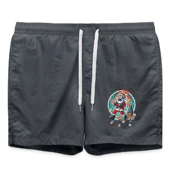Santa Claus Electrocution Chaos Humor - Swim Trunks - anthracite - Front - AI Model Male 185 light (185cm)