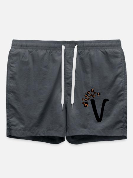 Letter v leopard patterns - Swim Trunks - anthracite