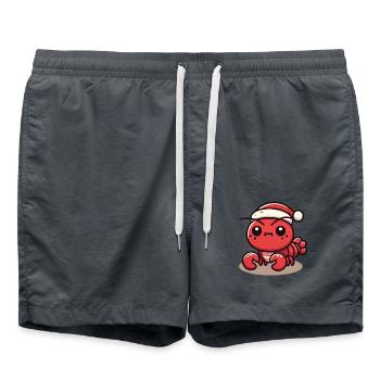 Cute Christmas crab with hat - Swim Trunks - anthracite - Front - AI Model Male 185 light (185cm)