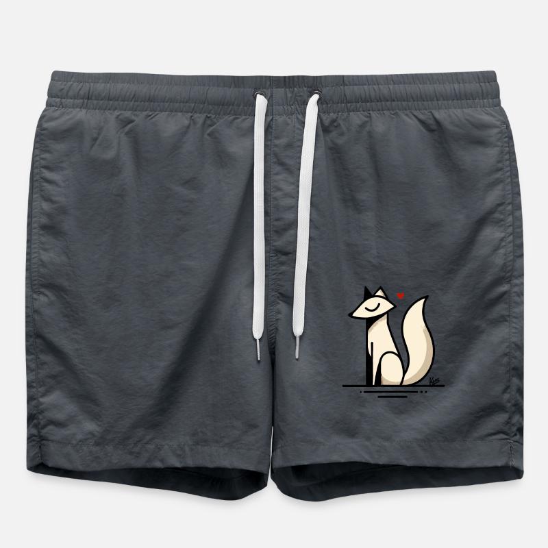 Fuchs Liebe mit Herz - Badeshorts - Anthrazit
