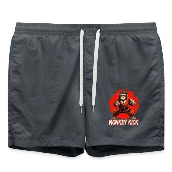 Karate Judo Affe Schimpanse Kampfsport - Badeshorts - Anthrazit - Vorne - AI Model Male 185 light (185cm)