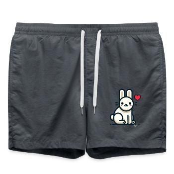 Love Heart Bunny - Swim Trunks - anthracite - Front - AI Model Male 185 light (185cm)