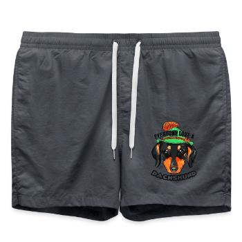 Everyone Love A Love Dachshund - Swim Trunks - anthracite - Front - AI Model Male 185 light (185cm)