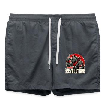 Drôle de Rhino Revolution Salutation - Short de bain - charbon - Devant - AI Model Male 185 light (185cm)