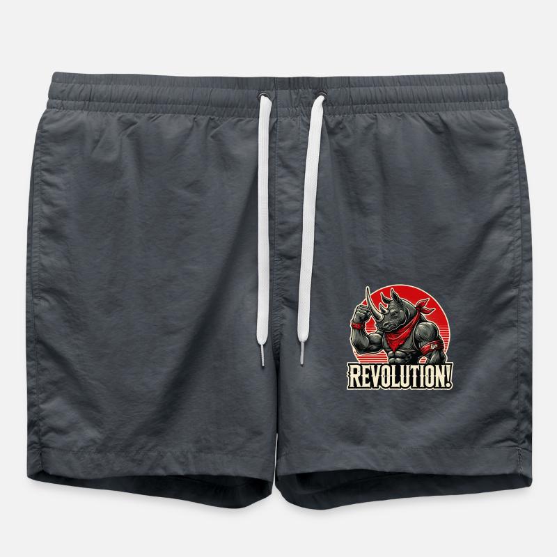 Drôle de Rhino Revolution Salutation - Short de bain - charbon