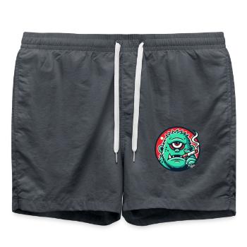 Cool Green Monster Guy - Swim Trunks - anthracite - Front - AI Model Male 185 light (185cm)
