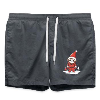 Père Noël paresseux Illustration - Short de bain - charbon - Devant - AI Model Male 185 light (185cm)