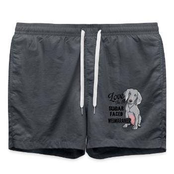 Love is a Sugar Faced Weimaraner - Swim Trunks - anthracite - Front - AI Model Male 185 light (185cm)
