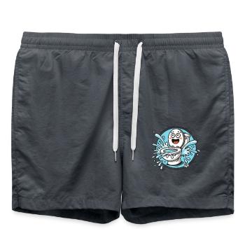 The Splashy Funny Toilet - Swim Trunks - anthracite - Front - AI Model Male 185 light (185cm)