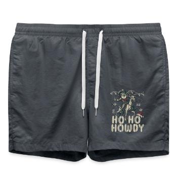 Christmas Cowboy Humor Ho Ho Howdy - Swim Trunks - anthracite - Front - AI Model Male 185 light (185cm)