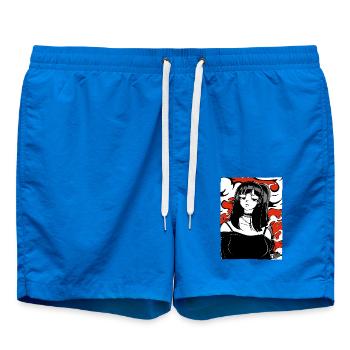 My Cartoon Girlfriend - Swim Trunks - cobalt blue - Front