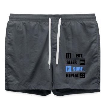 Manger Dormir Surfer Répéter Surfen - Short de bain - charbon - Devant - AI Model Male 185 light (185cm)