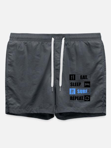 Eat Sleep Surf Repeat Surfen - Swim Trunks - anthracite