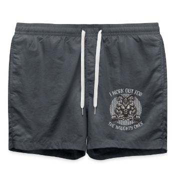 Krampus Fitness for Naughty Girls - Swim Trunks - anthracite - Front - AI Model Male 185 light (185cm)
