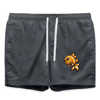 Goldfische Comic - Badeshorts - Anthrazit - Vorne - AI Model Male 185 light (185cm)