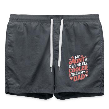 My Aunt Is Definitely Cooler Than My Dad Gifts - Badeshorts - Anthrazit - Vorne - AI Model Male 185 light (185cm)