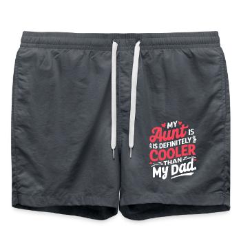 My Aunt Is Definitely Cooler Than My Dad Gifts - Badeshorts - Anthrazit - Vorne - AI Model Male 185 light (185cm)