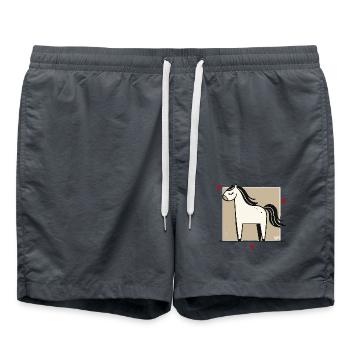 Ich liebe mein Pferd - Badeshorts - Anthrazit - Vorne - AI Model Male 185 light (185cm)