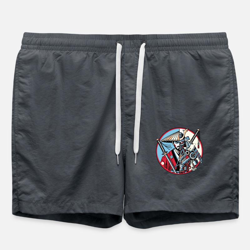Samurai-Ronin oder Mecha-Shogun - Badeshorts - Anthrazit