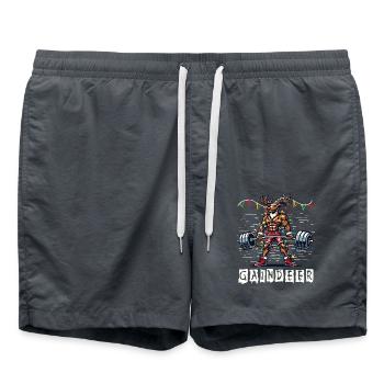 Muscle Renne Noël Gaindeer Fun - Short de bain - charbon - Devant - AI Model Male 185 light (185cm)