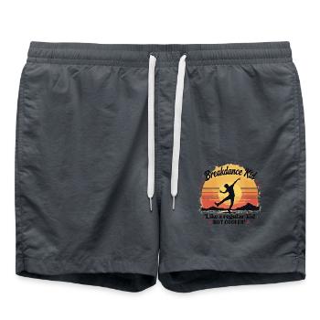 Breakdance Retro Design – Cooles Outfit für Tänzer - Badeshorts - Anthrazit - Vorne - AI Model Male 185 light (185cm)