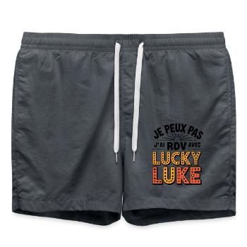 je peux pas rdv avec lucky Luke - Short de bain - charbon - Devant - AI Model Male 185 light (185cm)