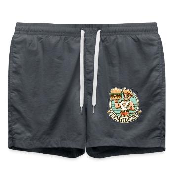 Santé, Burger de remise en forme sain - Short de bain - charbon - Devant - AI Model Male 185 light (185cm)